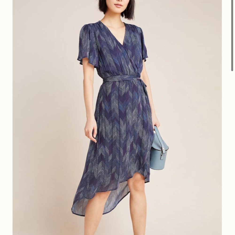Anthropologie Cloth & Stone Herringbone Wrap Dress